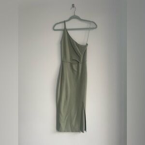 Petal & Pup One Shoulder Olive Dress